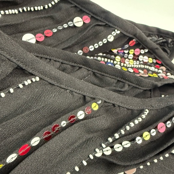 NWT Farm Rio V Neck Sequins Slip Maxi Dress Women Size M In Black Sleeveless - Picture 6 of 17